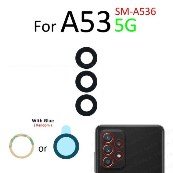 Samsung Galaxy A53 (4G) Arka Kamera Camı Lens Yapışkanlı