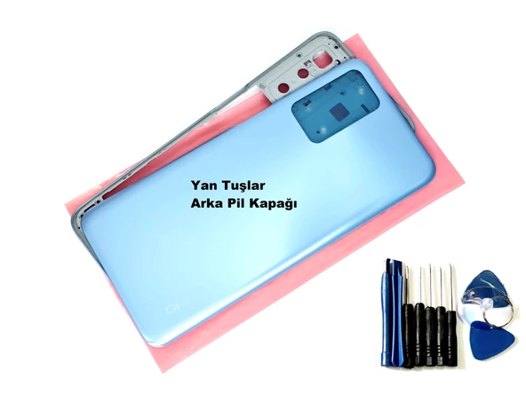 Oppo A16 ORJ kasa Arka Pil Batarya Kapağı (TAMİR SETİ) MAVİ