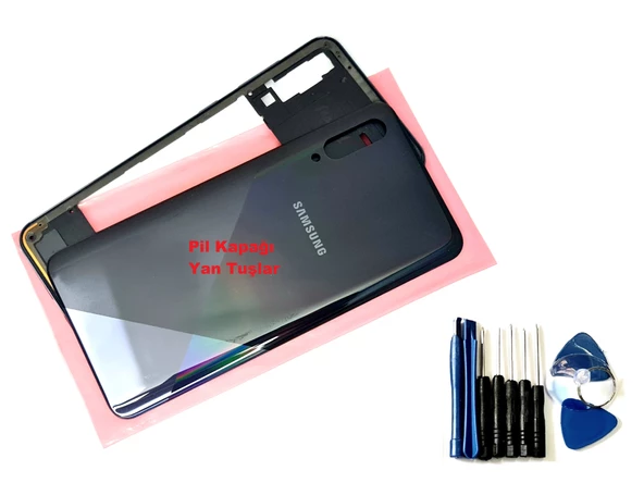 Samsung Galaxy A30S A307 FULL KASA Arka Pil Batarya Kapağı (TAMİR SETİ) SİYAH ürün görseli