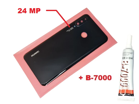 Tkgz Huawei Uyumlu P30 Lite Arka Kapak (Kamera Lensli 24 MP CAM+B-7000) SİYAH