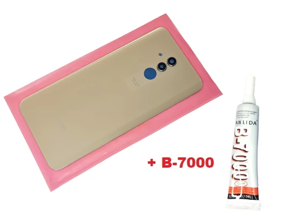 Tkgz Huawei Uyumlu MATE 20 Lite Arka Kapak ( LENSLİ CAM ) (B-7000) GOLD