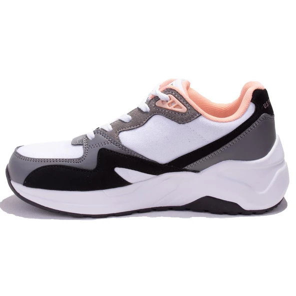 U.s Polo Assn Husky Fx Beyaz Siyah Ortopedik Günlük Kadın Spor Ayakkabı - Resim 3