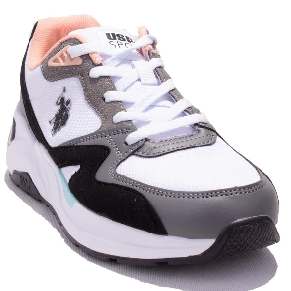 U.s Polo Assn Husky Fx Beyaz Siyah Ortopedik Günlük Kadın Spor Ayakkabı ürün görseli 1