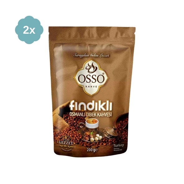 OSSO KAHVE OSSO FINDIKLI OSMANLI DİBEK KAHVESİ 3x200gr - 2