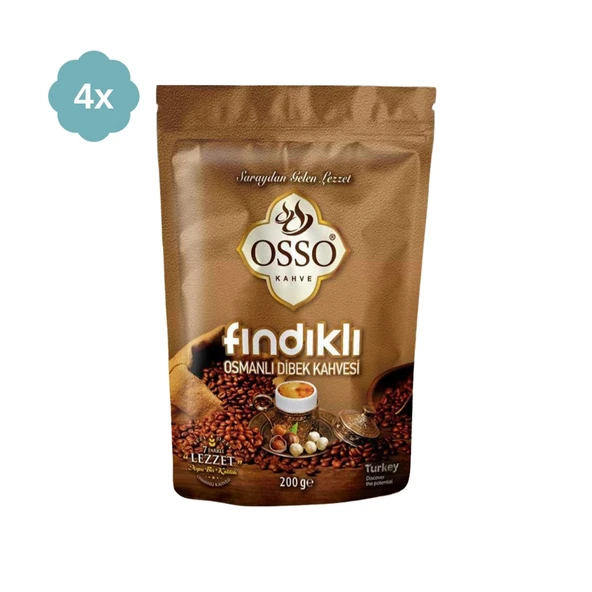 OSSO KAHVE OSSO FINDIKLI OSMANLI DİBEK KAHVESİ 3x200gr - 4