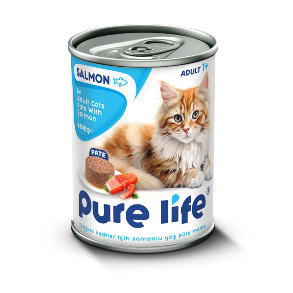 PURE LİFE SOMONLU YETİŞKİN KEDİ KONSERVESİ 400 GR 20 ADET