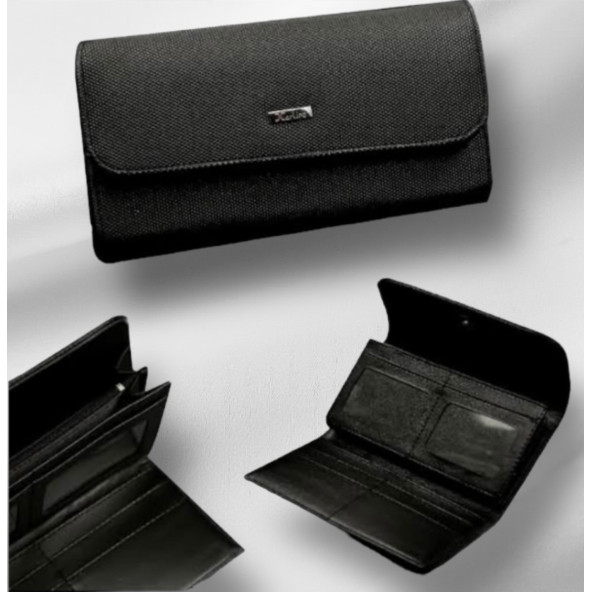 Kadın Hediye Seti Siyah Penye Şal Karlino Deri Cüzdan Kolye - 2