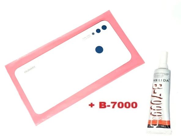 Tkgz Huawei Uyumlu Nova 3i Arka Pil Batarya Kapağı (CAM+B-7000) BEYAZ
