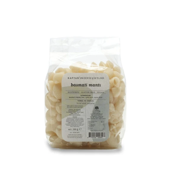 Glütensiz ve Vegan Basmati Pipe Rigate Mantı  (200 G)