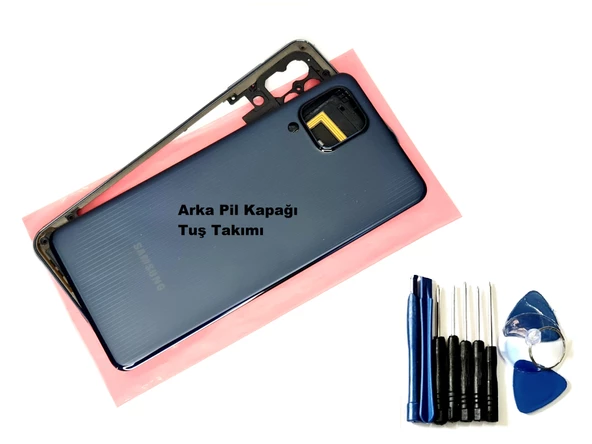 Tkgz Samsung Galaxy M32 KASA Arka Pil Batarya Kapağı (TAMİR SETİ) SİYAH