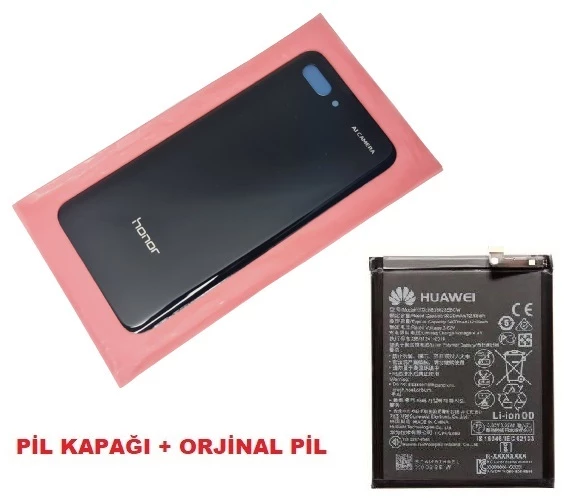 Tkgz Honor 10 Arka Pil Batarya Kapağı + PİL (CAM) SİYAH ürün görseli 1