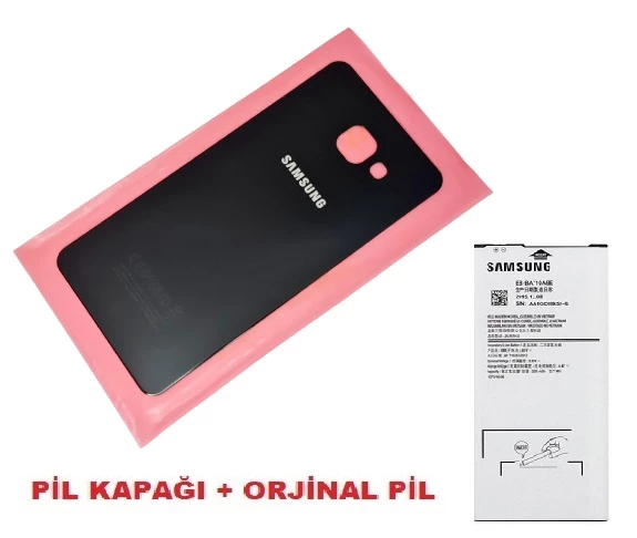 Tkgz Samsung Galaxy A5 2016 (A510) Arka Kapak Batarya Kapağı + PİL (CAM) SİYAH