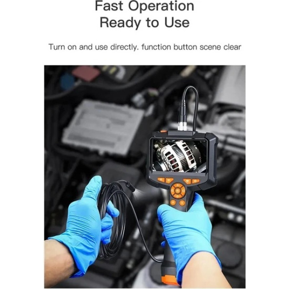 Endüstriyel Endoskop 5 Metre Yılan Kamera 4.3 Inç IPS Ekran IP67 Su Geçirmez Kamera HD1080P 8mm Lens - 2