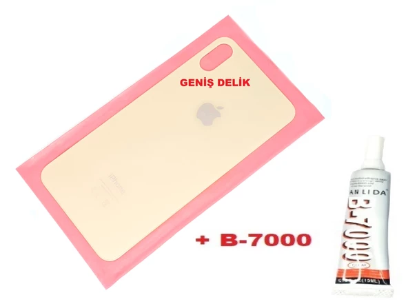 iPhone XS MAX Arka Pil Batarya Kapağı (CAM+B-7000) GOLD
