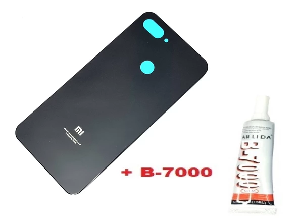 Xiaomi Mi 8 Lite Arka Kapak Batarya Pil Kapağı (CAM+B-7000) SİYAH