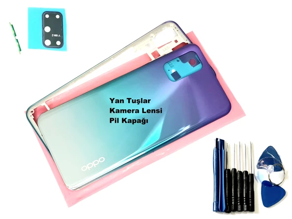 Oppo A52 KASA Arka Pil Batarya Kapağı (TAMİR SETİ) MAVİ