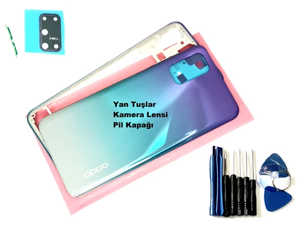 Oppo A72 KASA Arka Pil Batarya Kapağı (TAMİR SETİ) MAVİ ürün görseli 1