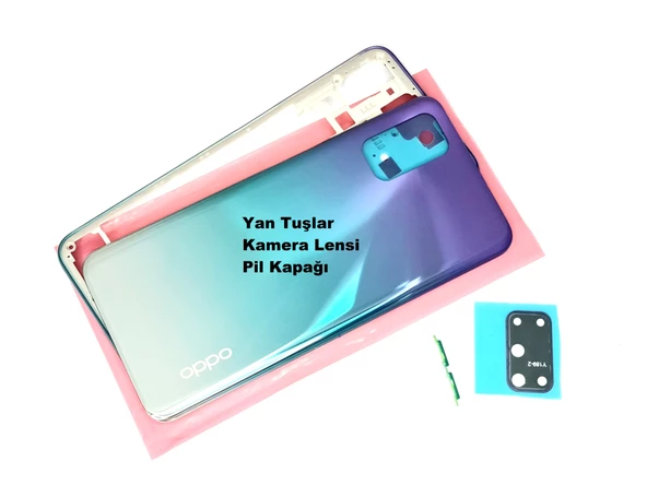 Oppo A72 KASA Arka Pil Batarya Kapağı (TAMİR SETİ) MAVİ - Resim 2