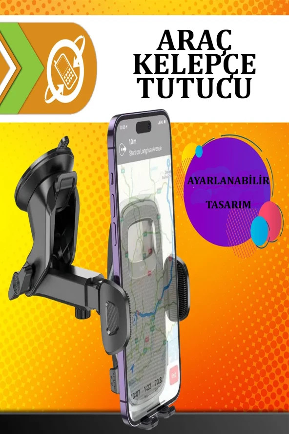 Qpen H15 Vantuzlu 360 Derece Ayarlanabilir Araç Tutucu - Resim 4