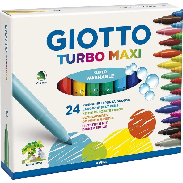 Giotto Keçeli Boya Kalemi Turbo Maxi 24 Renk Keçeli Boya Kalemi