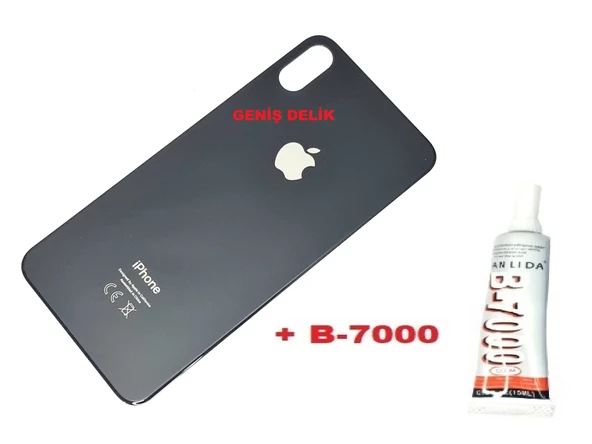 Tkgz İPhone XS MAX Arka Pil Batarya Kapağı (CAM+B-7000) SİYAH ürün görseli 1