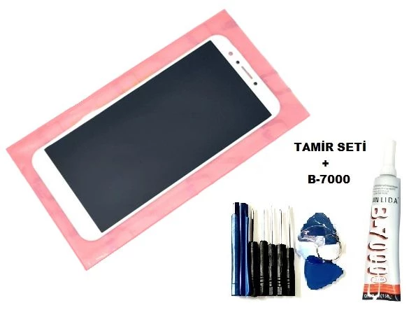 Tkgz General Mobile GM8 Lcd Ekran Dokunmatik (B-7000+Tamir Seti) BEYAZ