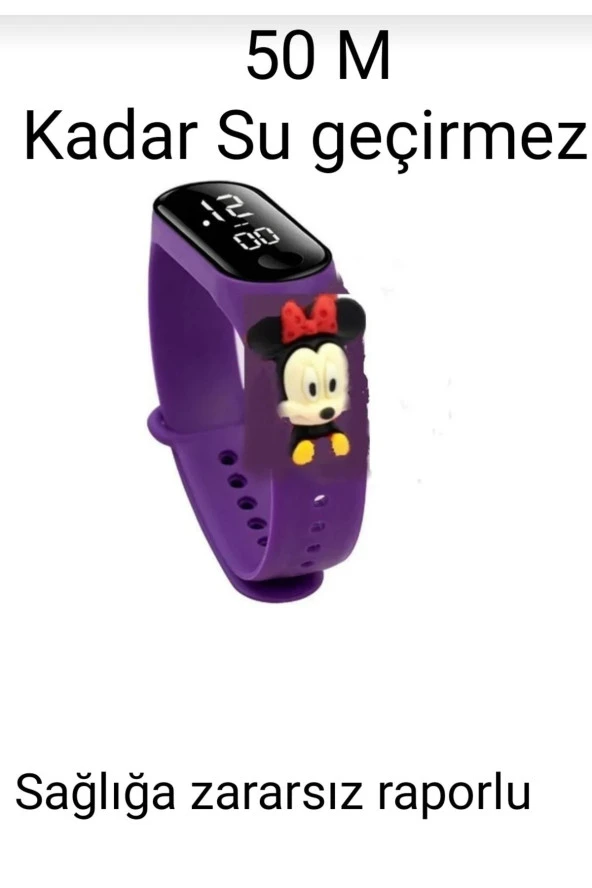 Mickey Maus Figürlü Led Dokunmatik Dijital Çocuk Saati(AKILLI SAAT DEĞİLDİR)