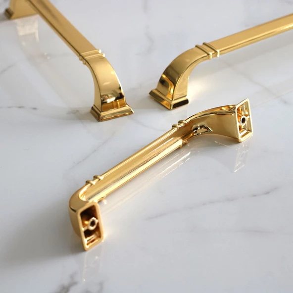 Roma 128 mm Gold Altın Kulp Metal Mobilya Çekmece Dolap Kapak Mutfak Kulpları Kulbu Dolabı Kulpu - 2
