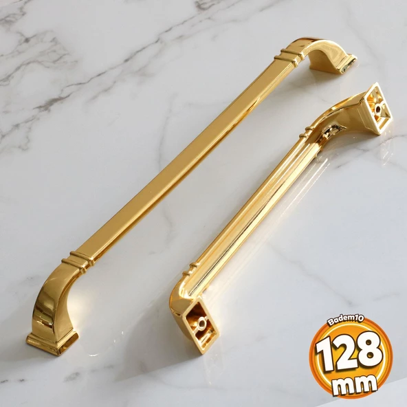 Roma 128 mm Gold Altın Kulp Metal Mobilya Çekmece Dolap Kapak Mutfak Kulpları Kulbu Dolabı Kulpu
