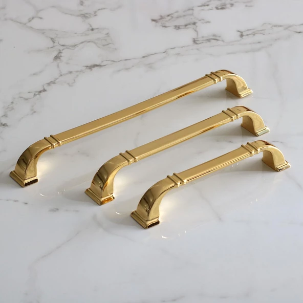 Roma 128 mm Gold Altın Kulp Metal Mobilya Çekmece Dolap Kapak Mutfak Kulpları Kulbu Dolabı Kulpu - 4