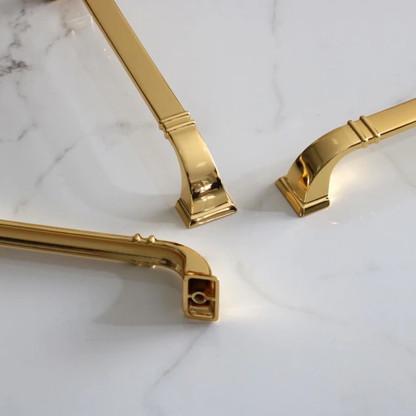 Roma 224 mm Gold Altın Kulp Metal Mobilya Mutfak Çekmece Dolap Kapak Dolabı Kulpları Kulbu Kulpu - 4