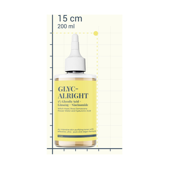 GLYC ALRIGHT Gözenek Sıkılaştırıcı Aydınlatıcı Etkili Glikolik Asit, Ginseng & Niacinamide Tonik - 5