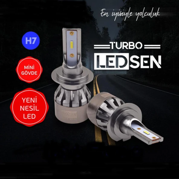 Ledsen H7 LED Xenon Turbo Serisi 12V Mini Gövde Yeni Nesil LED