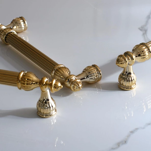 Şah 128 mm Gold Altın Kulp Metal Mobilya Çekmece Dolap Kapak Mutfak Kulbu Kulpları Dolabı Kulpu - 4