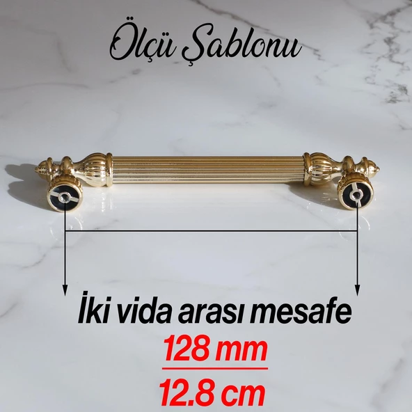 Şah 128 mm Gold Altın Kulp Metal Mobilya Çekmece Dolap Kapak Mutfak Kulbu Kulpları Dolabı Kulpu - 10