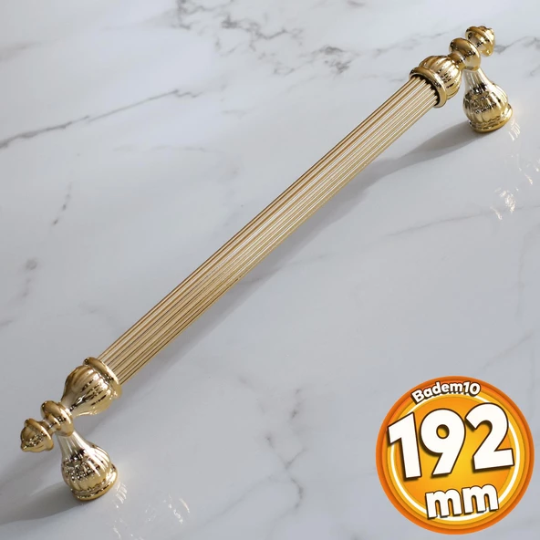 Şah 192 mm Gold Altın Kulp Metal Mobilya Çekmece Kapak Dolap Mutfak Kulbu Kulpları Dolabı Kulpu