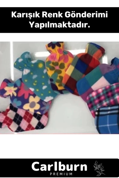 Premium Büyük Boy Kauçuk Yıkanabilir Polar Kılıflı Termofor Regl Kötü Hava Sıcak Su Torbası 2 Lt - 4