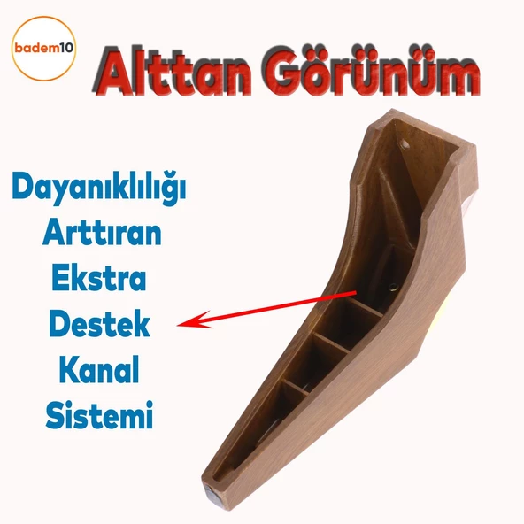 Salkım Mobilya Oturma Grubu Kanepe Tv Ünitesi Konsol Koltuk Ayağı Ayakları Ceviz Altın 19 Cm - 4