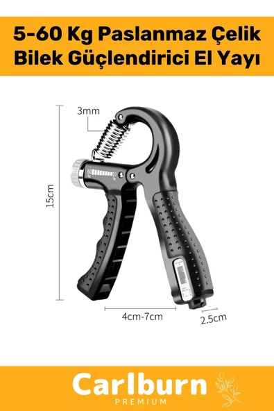 Özel Üretim Sayaçlı El Yayı Bilek Kası Güçlendirici Ayarlanabilir El Yayı 5-60 Kg Bilek Güçlendirici