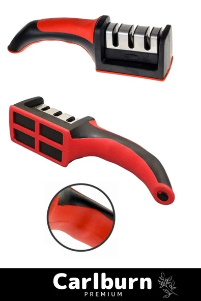 Özel Üretim Tutmalı Paslanmaz Keskinleştirici 3 Kademeli Profesyonel Kolay Bıçak Bileme Aleti - 6