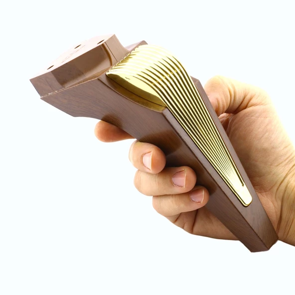 Salkım Mobilya Oturma Grubu Kanepe Tv Ünitesi Konsol Koltuk Ayağı Ayakları Ceviz Altın 19 Cm - 6