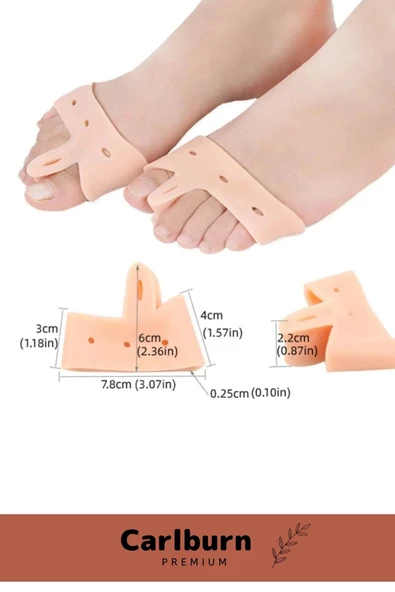 Valgus Silikon Ayak Bunyon Kemik Koruyucu Makaralı Gömleği Halluks Parmak Ayırıcı Düzenleyici 2'li - 2
