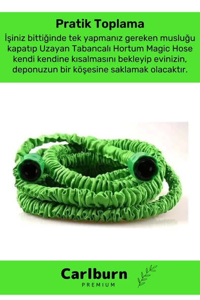 Özel Üretim Dolaşmaz Kırılmaz 7 Kademeli Uzayan Bahçe Sulama Araç Yıkama Tabancalı 30 Metre Hortum - 4