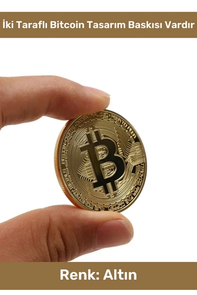 Özel Kutulu Hediyelik Kripto Hatıra Koleksiyon Bitcoin Madeni Para Altın Rengi 1 Adet - 3