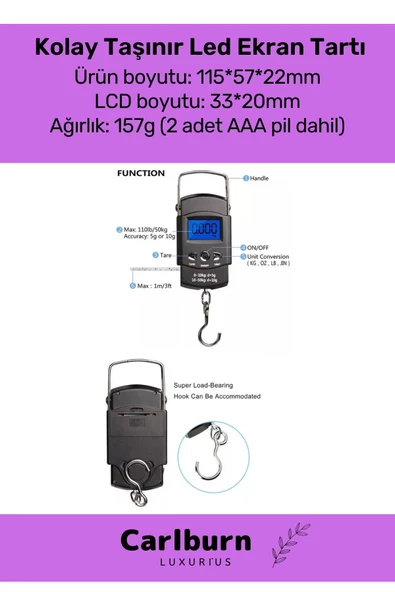 Deluxe Lcd Ekran Seyahat Bavul Ağırlık Tartı Dijital Çok Amaçlı Taşınabilir Bagaj Tartısı Max 30 Kg - 2