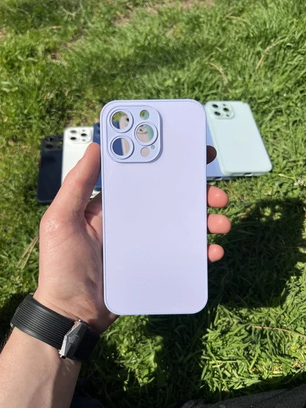 İphone 15 Pro Max Uyumlu Parlak Premium Renkli Cam Telefon Kılıfı - Resim 9