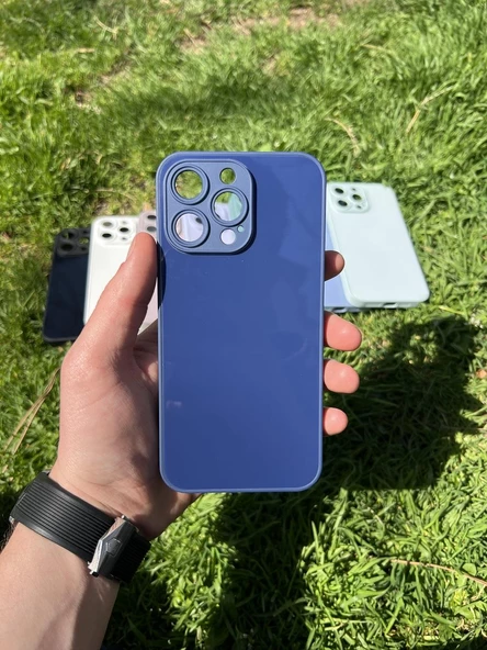 İphone 15 Pro Max Uyumlu Parlak Premium Renkli Cam Telefon Kılıfı - Resim 5