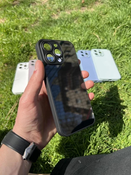 İphone 15 Pro Max Uyumlu Parlak Premium Renkli Cam Telefon Kılıfı - Resim 2