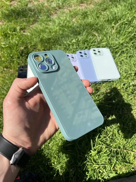 İphone 15 Pro Max Uyumlu Parlak Premium Renkli Cam Telefon Kılıfı - Resim 12