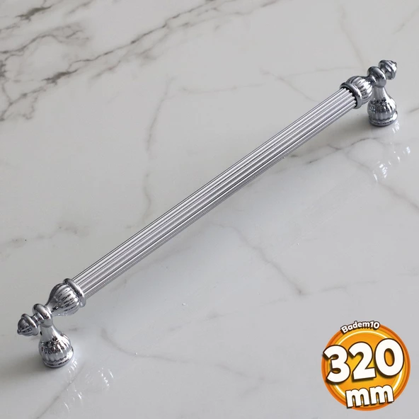 Şah 320 mm Krom Renk Kulp Metal Mobilya Dolap Çekmece Kapak Mutfak Kulpları Kulbu Dolabı Kulpu